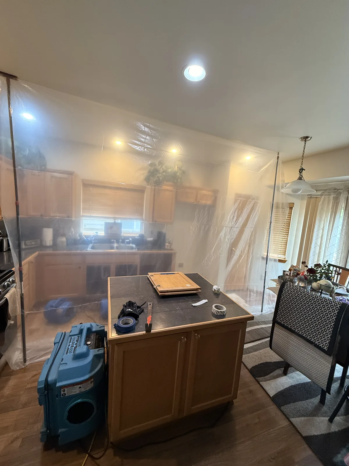 Mill Creek: Containment and drying equipment isolated the affected kitchen work area.
