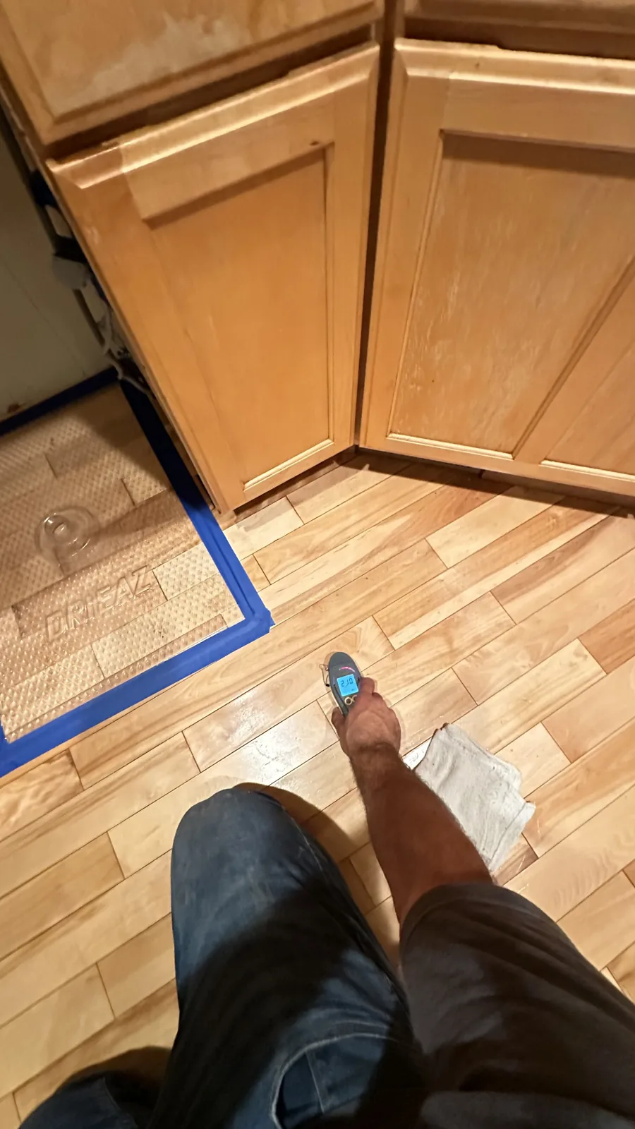 Redmond: A moisture meter used to check the hardwood near the kitchen cabinets.